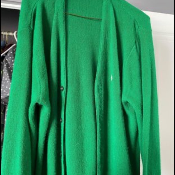 Vintage Green 80's Large Lacoste Cardigan - Picture 3 of 3